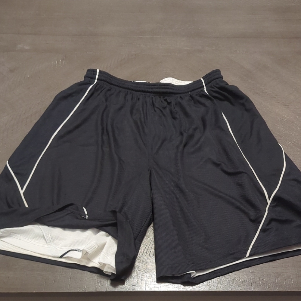Sport-Tek Men's Reversible Black and White Athletic Shorts